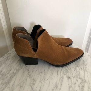 3.1 Philip Lim Cognac Suede Cut Out Booties